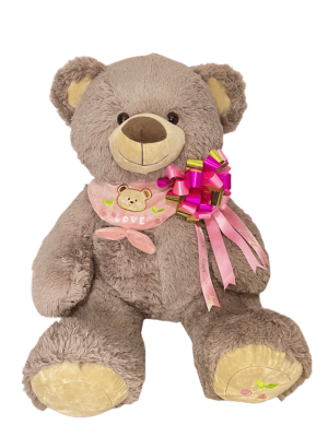 peluche oso marron claro con moño